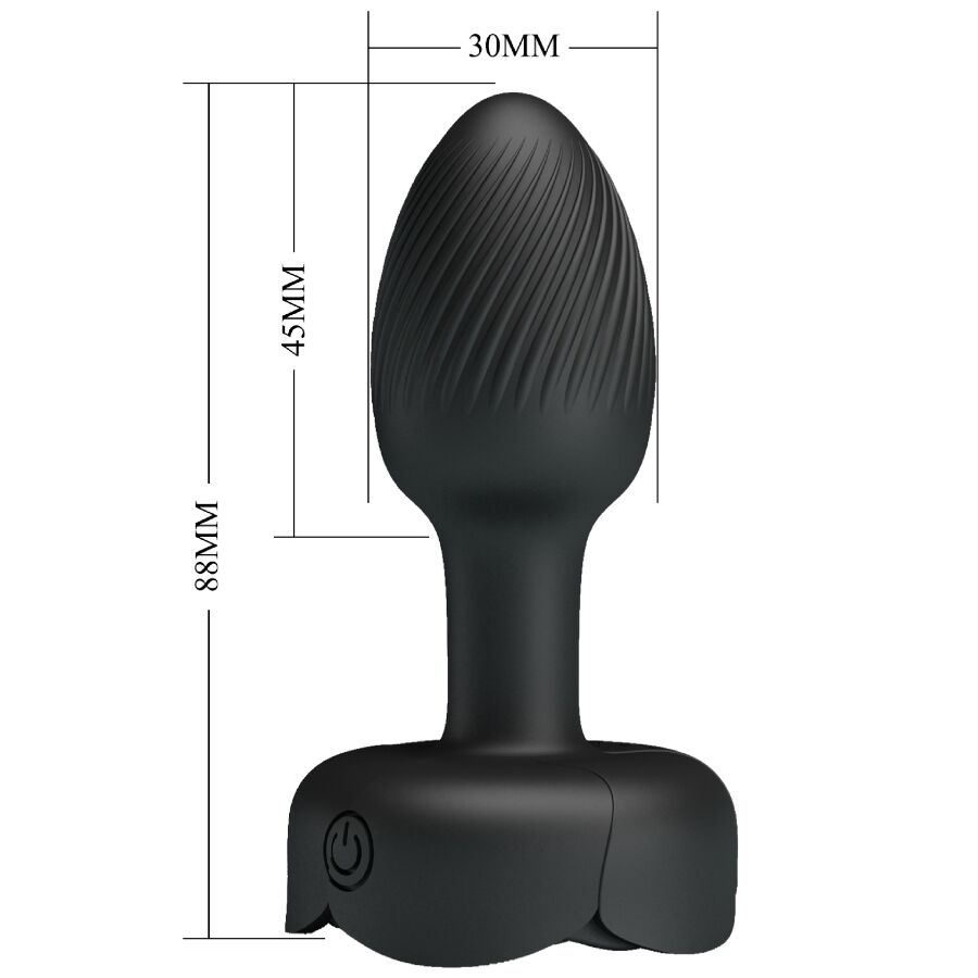 Tapón anal Tarion Pretty Love con luz LED, negro, 12,5 cm