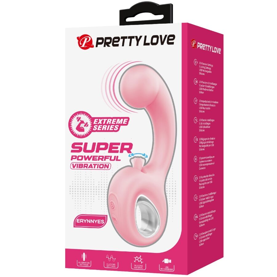 Vibrateur point G + stimulateur de clitoris erynnyes 10 vibrations rose