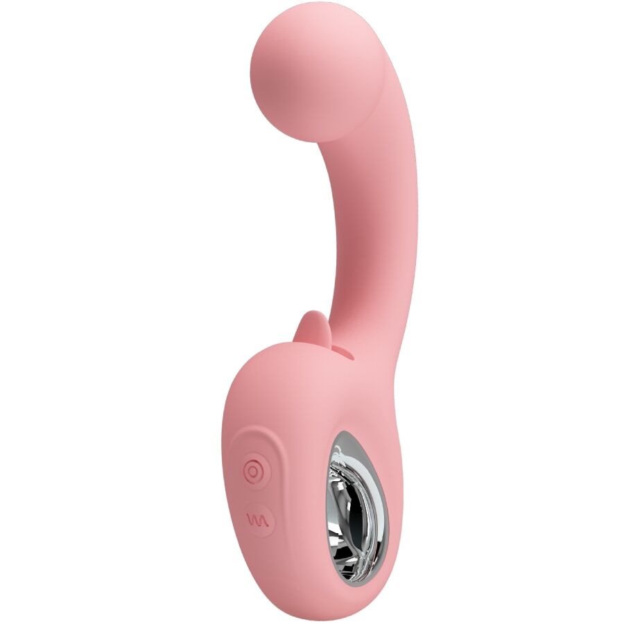 Vibrateur point G + stimulateur de clitoris erynnyes 10 vibrations rose