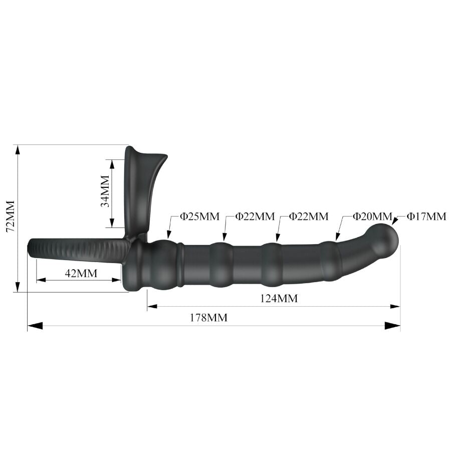 Anneau pénis vibrant tatum avec plug 10 vibrations noir