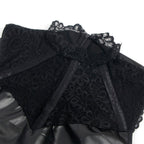 Robe lingerie cuir synthétique col en dentelle — packaging fournisseur