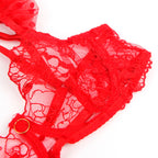 957506 ensemble soutien-gorge et jarretelle en dentelle rouge s/m