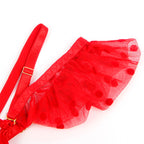 957506 ensemble soutien-gorge et jarretelle en dentelle rouge s/m
