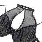 Ensemble cuir col licou soutien-gorge et jupe — vue de dos 2
