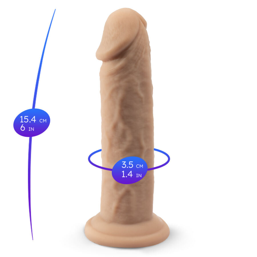 Gode réaliste en silicone modelé veiné — vue de profil