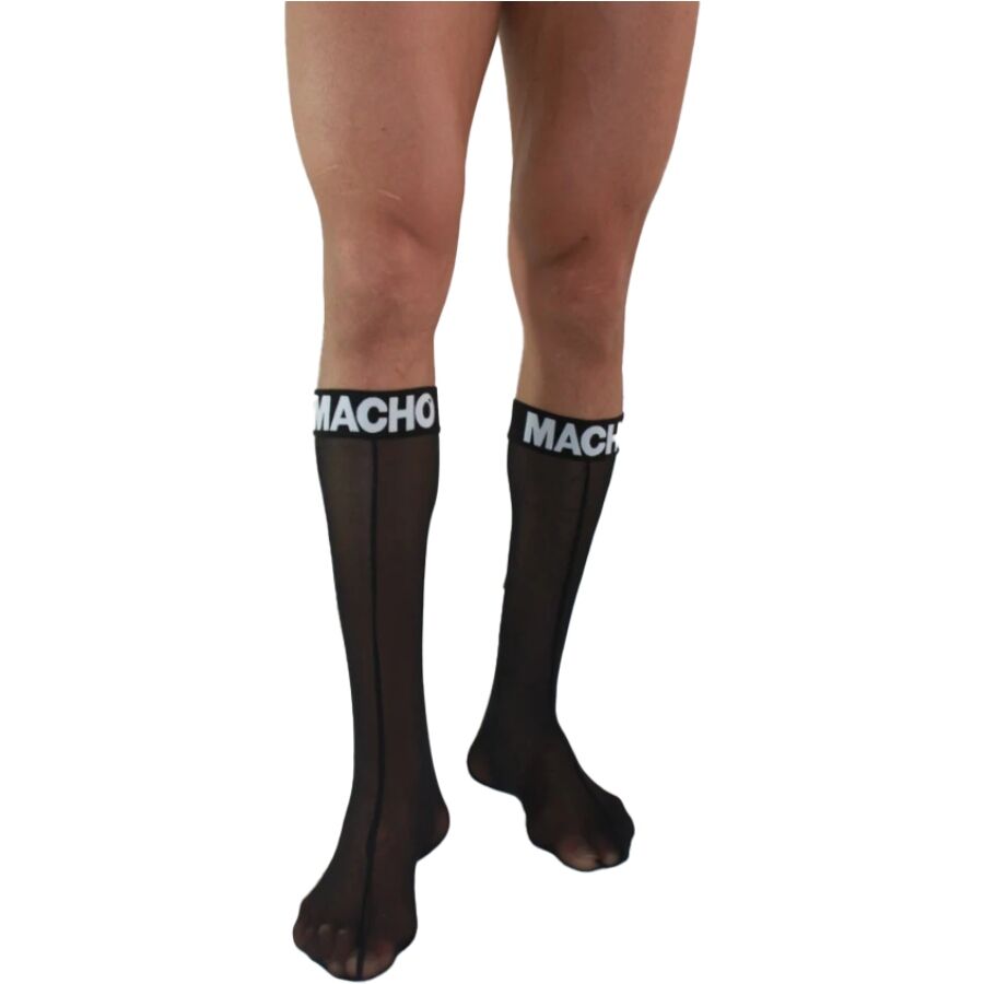 Chaussettes Macho fines semi-transparentes fétiche Noir