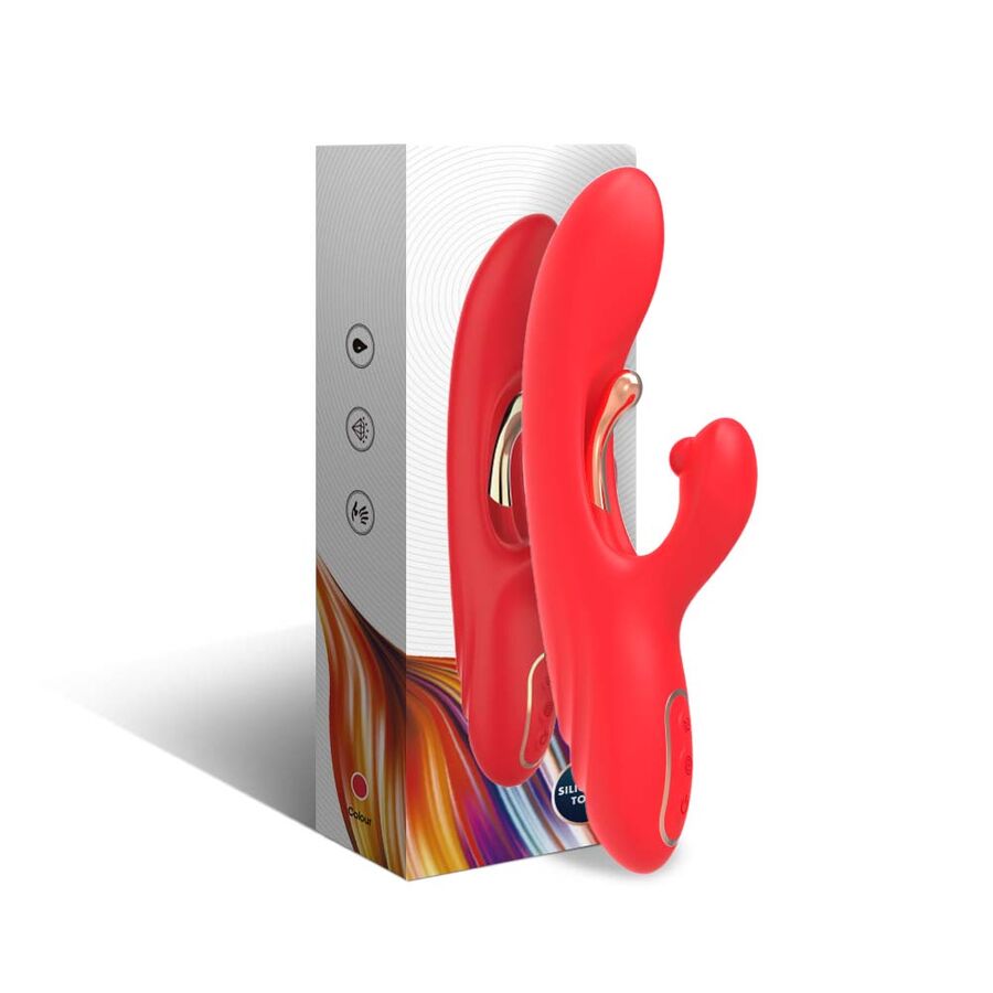 Vibrateur stimulateur point G et clitoris avec langue oscillante rouge