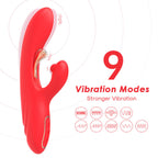 Vibrateur stimulateur point G et clitoris avec langue oscillante rouge