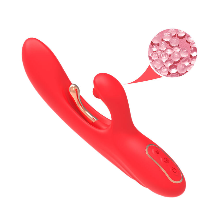 Vibrateur stimulateur point G et clitoris avec langue oscillante rouge