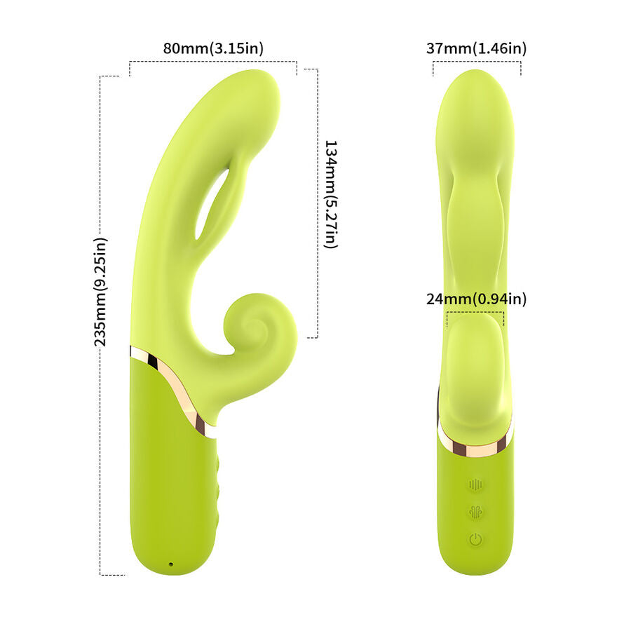 Inflable point a stimulateur vibrateur vert