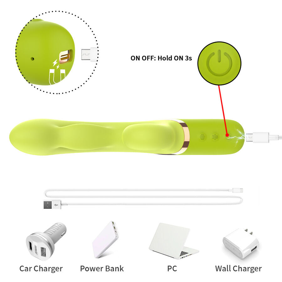 Inflable point a stimulateur vibrateur vert