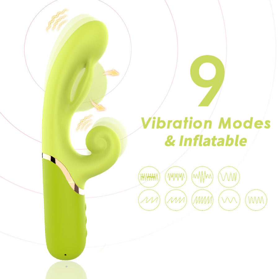 Inflable point a stimulateur vibrateur vert