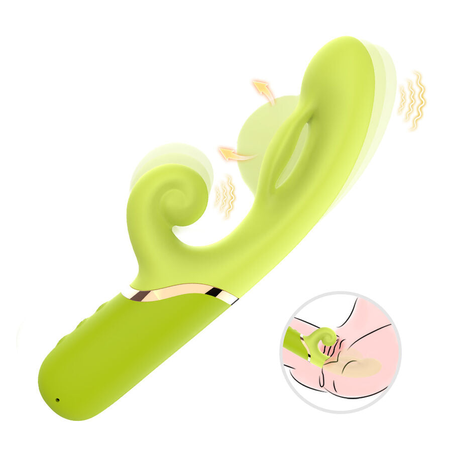 Inflable point a stimulateur vibrateur vert