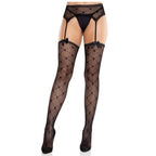 Leg Avenue Bas Coeur Avec Jarretelles Noir