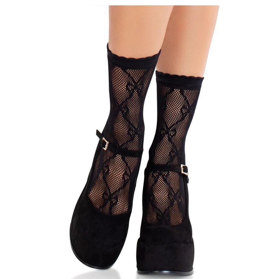 Leg Avenue Chaussettes Noires En Dentelle