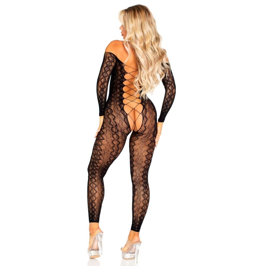 Combinaison résille motif serpent entrejambe ouvert — détail produit
