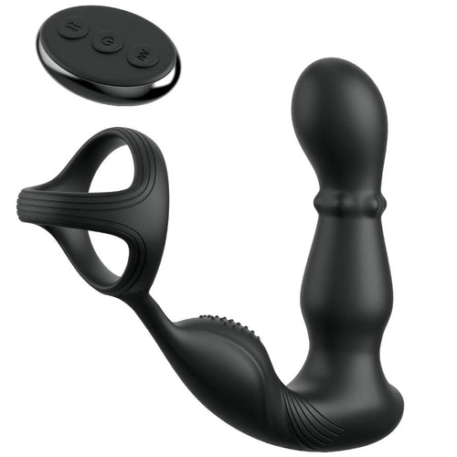Anneau anal vibrant à perles coulissantes et plug point P — vue principale