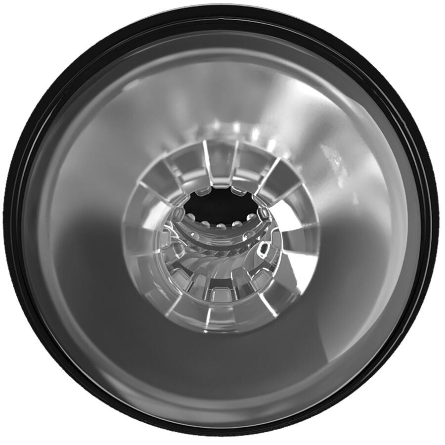 Masturbateur automatique à succion transparent avec télécomm — vue de profil
