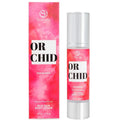 Lotion corporelle soyeuse Orchid For Women Silk Skin, boite rose vif et flacon airless argente, soin parfume aux pheromones Secret Play hydratant et soyeux.