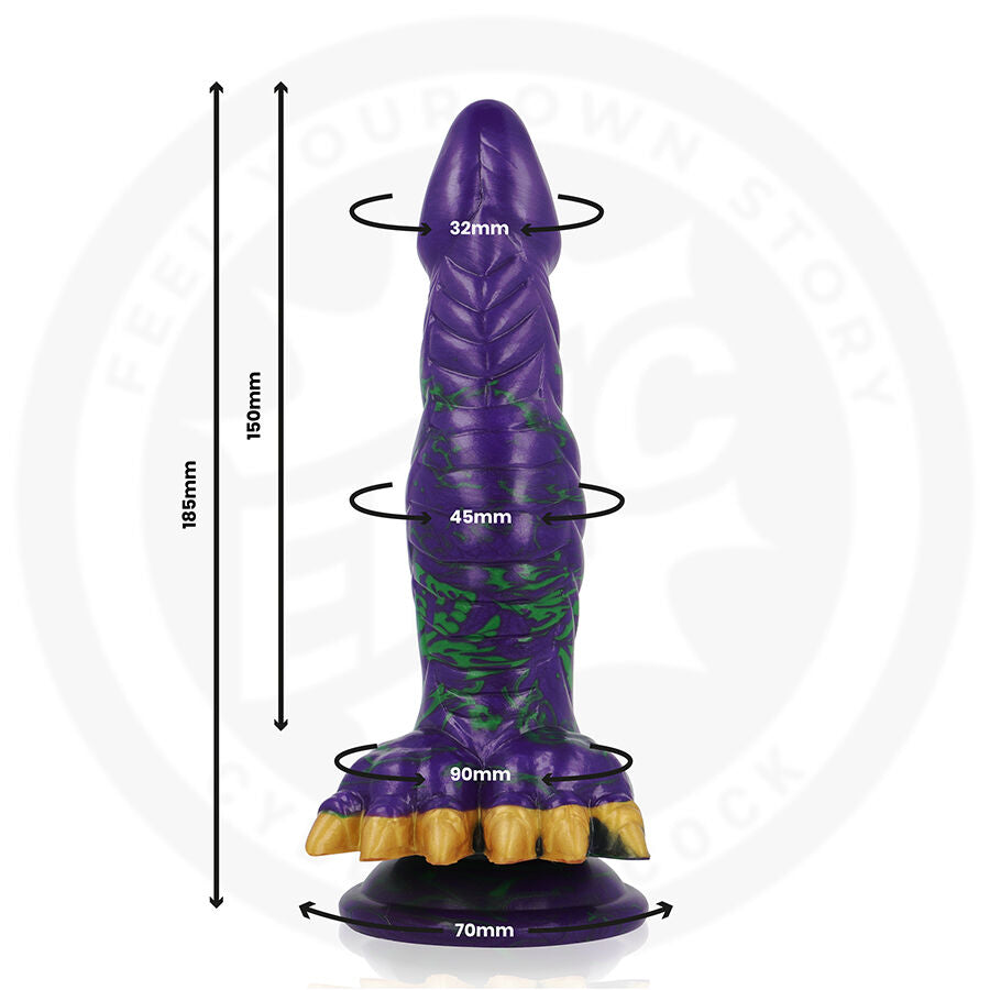 Gode fantaisie Crocotta en silicone aurore mystique — détail produit