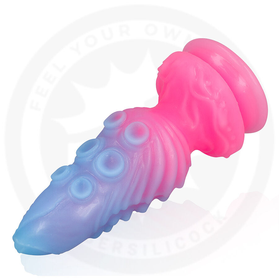 Gode fantaisie Hydrala silicone inspiré des vagues texturé — vue de dos