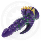 Gode fantaisie Crocotta en silicone aurore mystique — détail texture surface