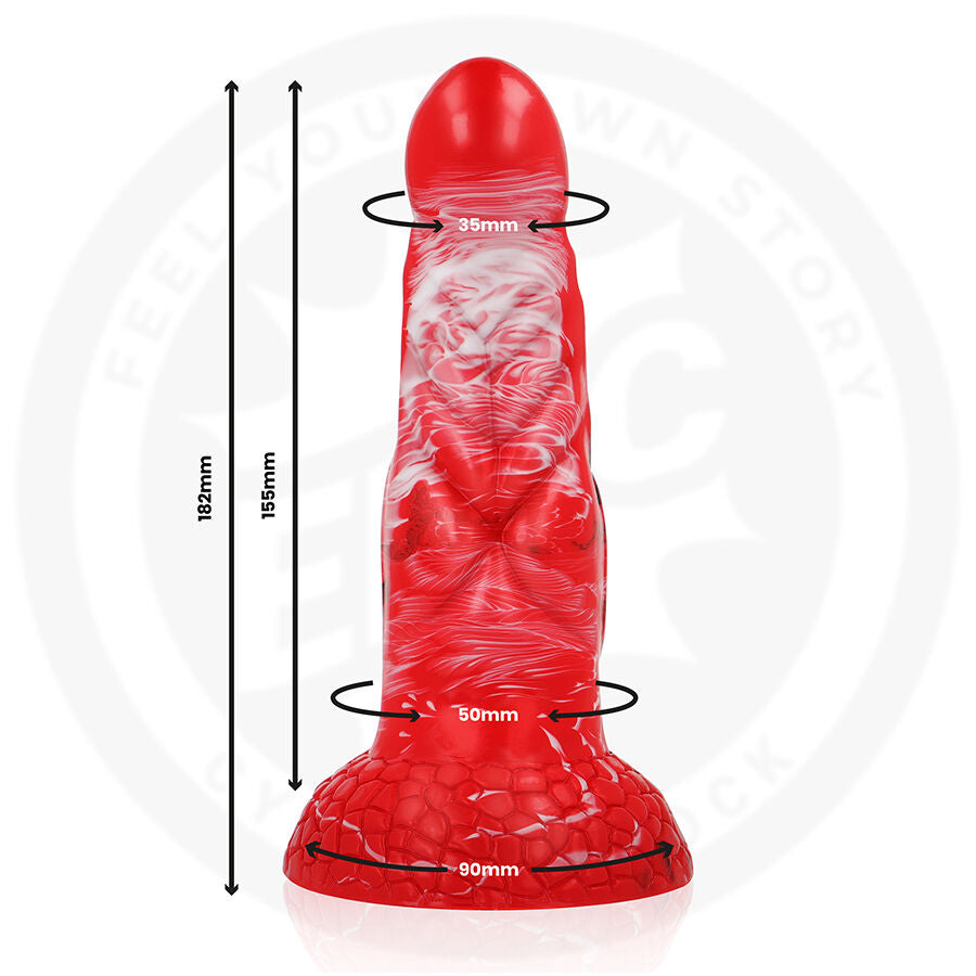 Gode fantaisie Agnis en silicone teintes de braise — détail produit