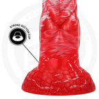 Gode fantaisie Agnis en silicone teintes de braise — vue de dos