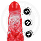 Gode fantaisie Agnis en silicone teintes de braise — vue de profil
