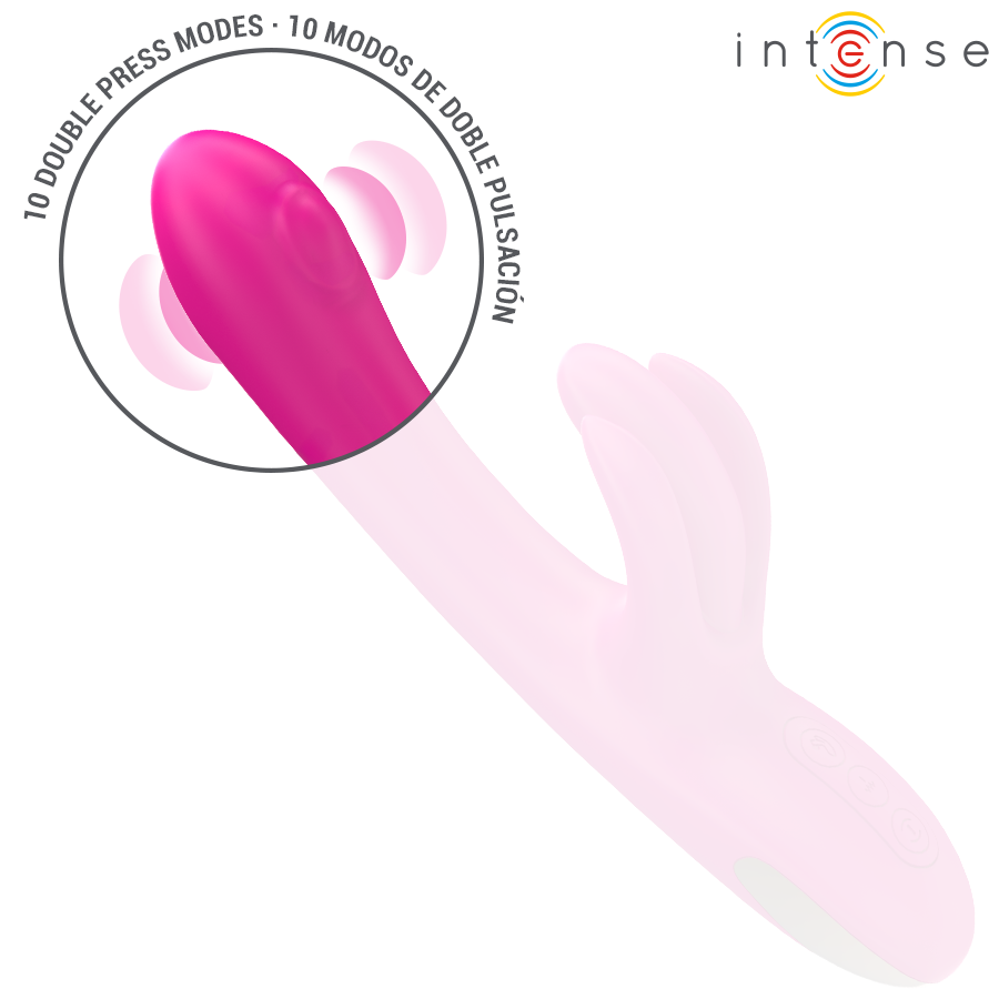 Vibromasseur rabbit double stimulation à trois moteurs — vue rapprochée