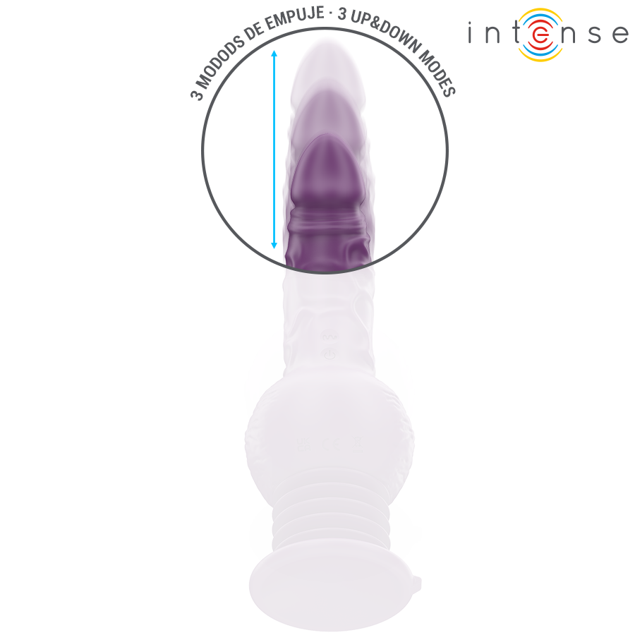 Vibromasseur lapin à mouvement de va-et-vient violet — vue de profil