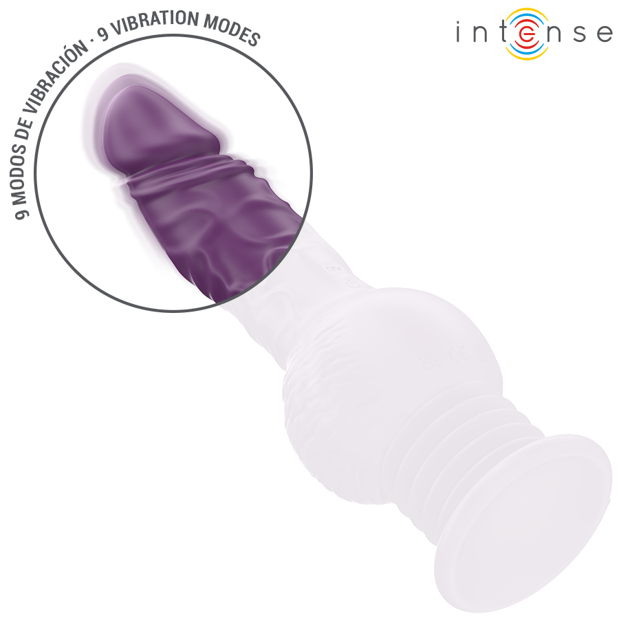 Vibromasseur lapin à mouvement de va-et-vient violet — détail texture surface