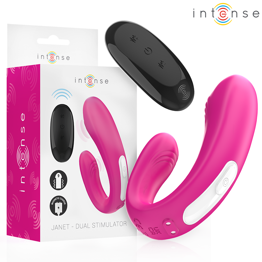 Double stimulateur vibrant en forme de U avec télécommande — vue principale