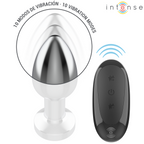 Plug anal vibrant en métal avec télécommande — finition matière