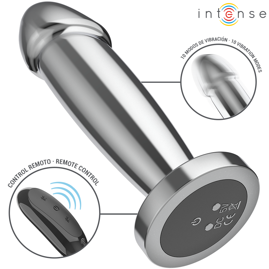 Plug anal vibrant en métal avec télécommande — détail produit