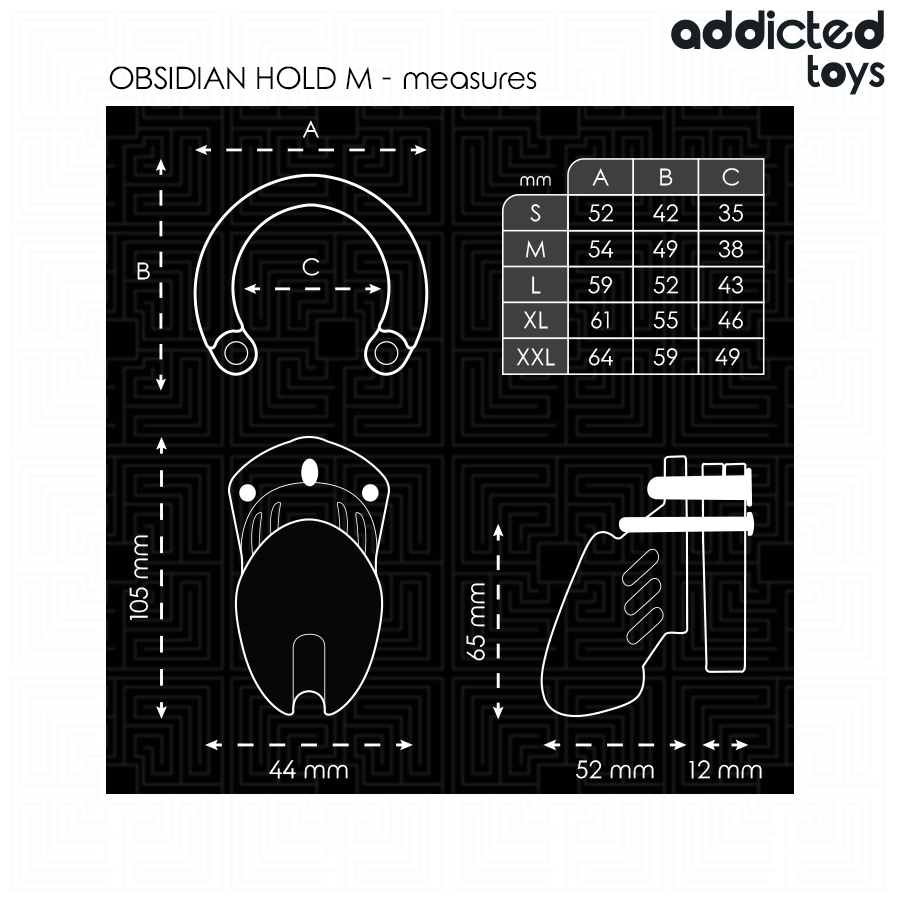 Cage de chasteté Obsidian — vue de dos