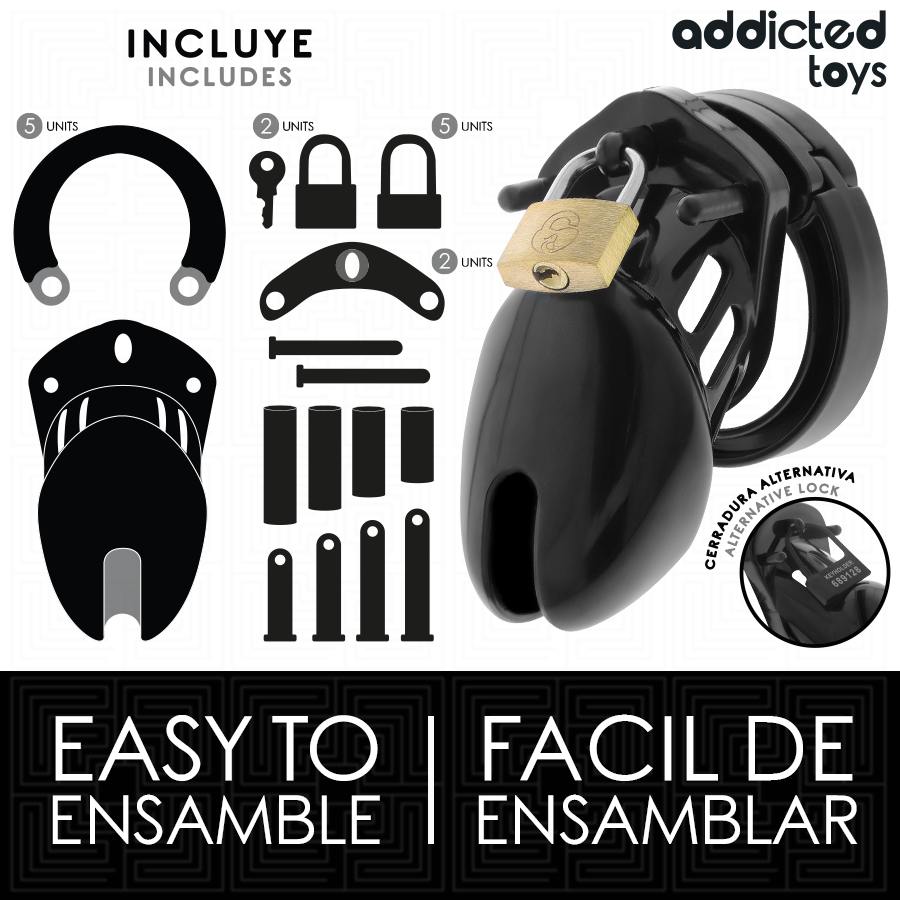 Cage de chasteté Obsidian — vue de dos