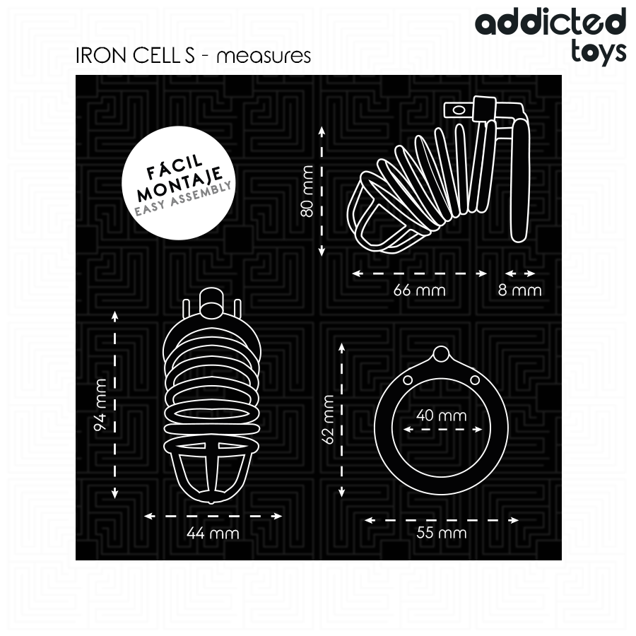 Cage À Pénis En Métal Iron Cell Cm Taille S