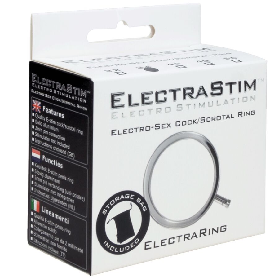Anneau pénien en métal pour électrostimulation Electrarings — vue de profil