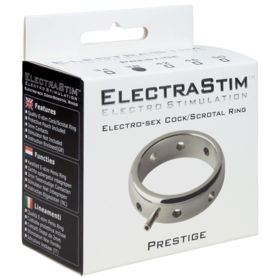 Anneau pénien électro Prestige en acier chirurgical — vue de dos