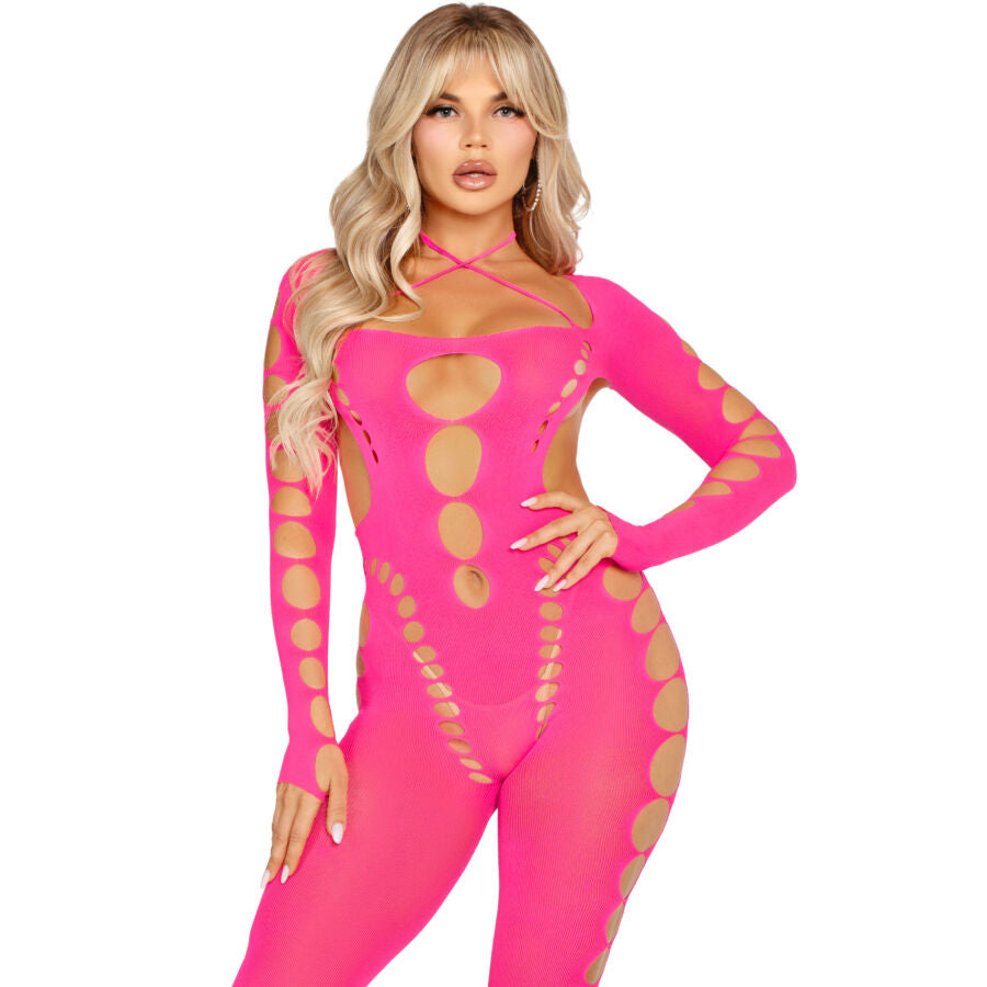 Leg Avenue Bodystocking Rose Dos Ouvert