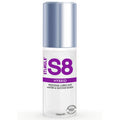 Flacon pompe S8 Hybrid 125 ml de face, lubrifiant hybride eau et silicone, etiquette violette, glisse durable soyeuse pour un confort prolonge.
