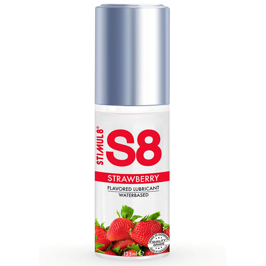 Lubrifiant gourmand saveur fraise base eau — vue de profil