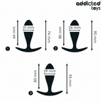 Lot de 3 plugs anaux lisses en silicone — vue de dos