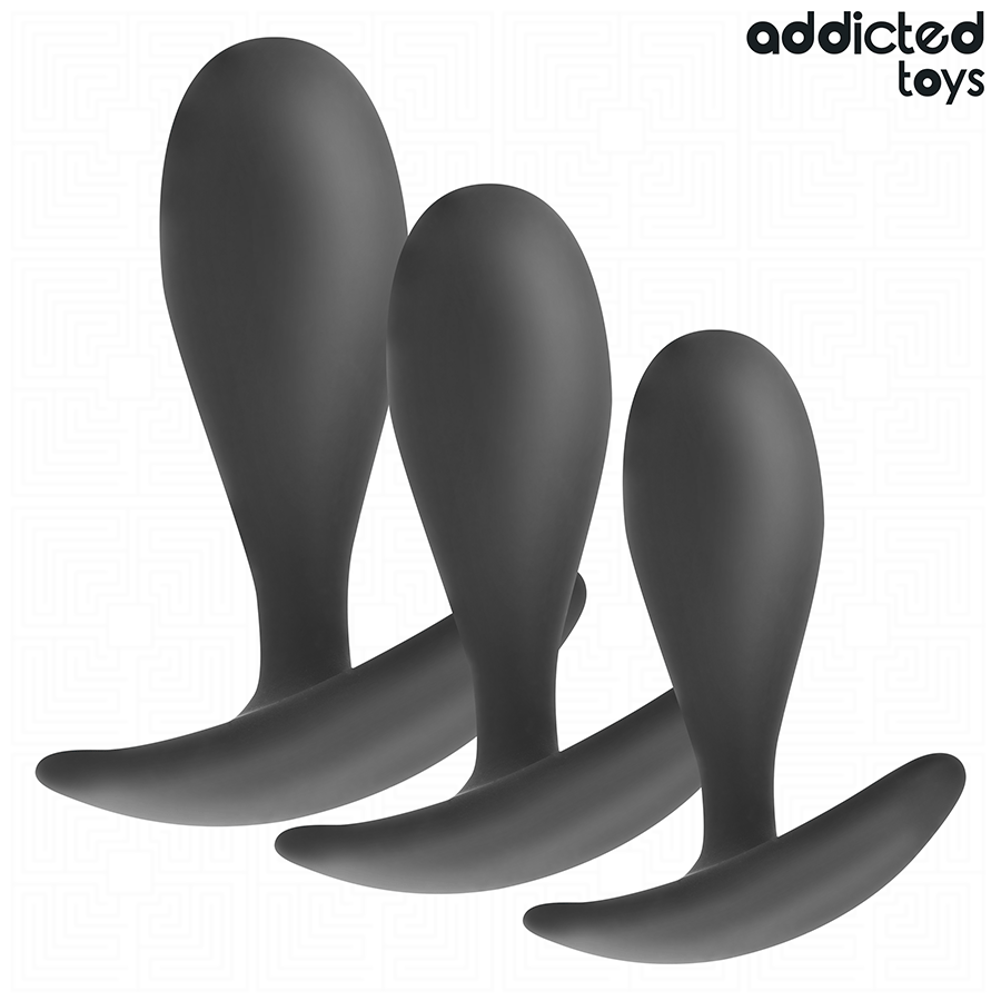 Lot de 3 plugs anaux lisses en silicone — vue principale