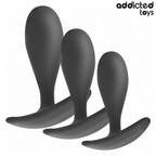 Lot de 3 plugs anaux lisses en silicone — vue principale