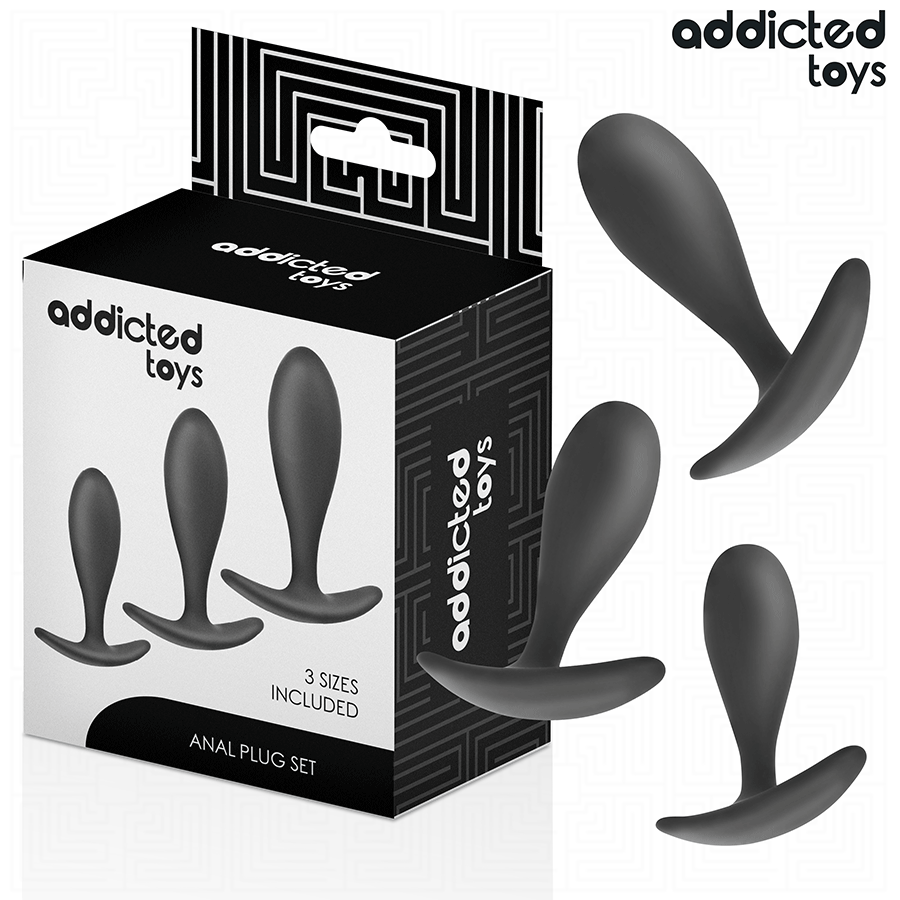 Lot de 3 plugs anaux lisses en silicone — détail produit