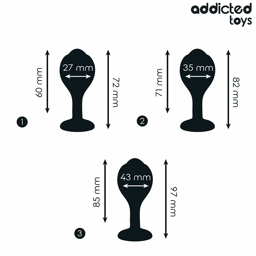 Lot de 3 plugs anaux sphériques en silicone — vue de dos