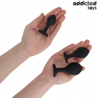 Lot de 3 plugs anaux sphériques en silicone — détail texture surface