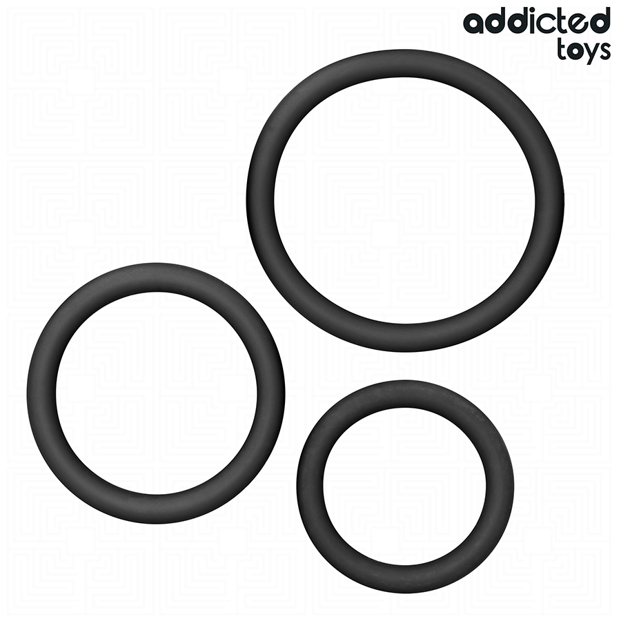 Lot d'anneaux péniens silicone texturés — vue principale